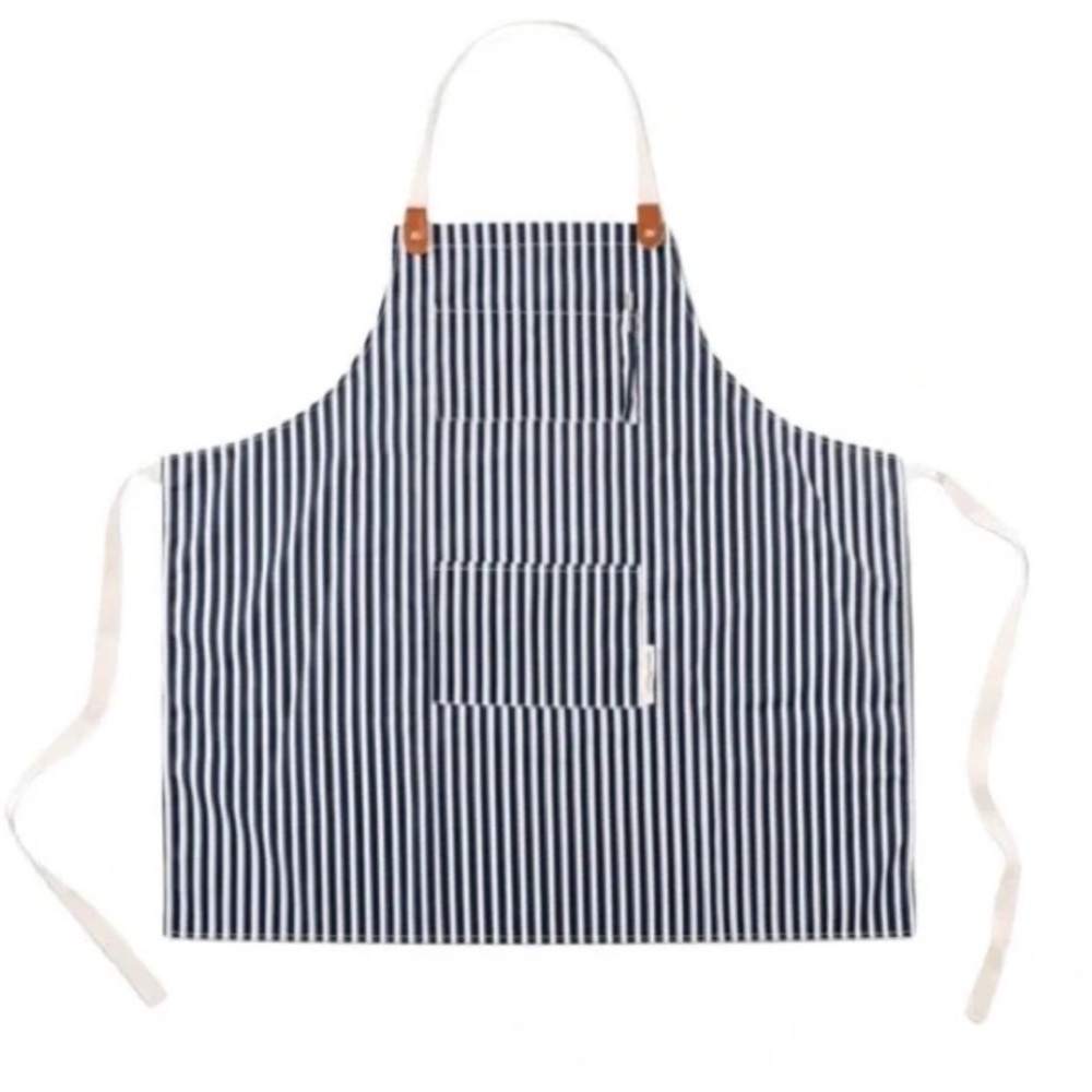 Chef up in Style! Business & Pleasure Navy Striped Apron NWT - Picture 2 of 4